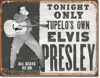 Plechová cedule ELVIS PRESLEY - tupelo's own, 41 × 30 cm