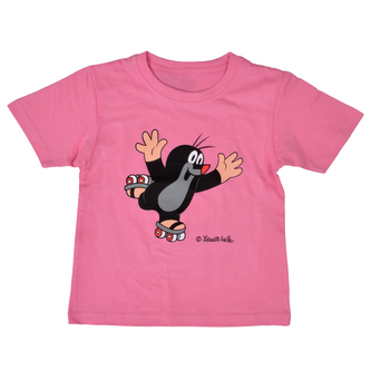 Triko Krtek, 118-128, bruslař, bavlna, krátký rukáv, růžové Triko Krtek, 118-128, bruslař, bavlna, krátký rukáv, růžové