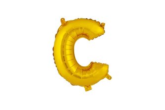 BALÓNEK PÍSMENKO "C", VEL.: CCA 30CM, MATNĚ ZLATÁ