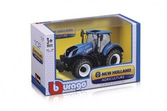 Traktor Bburago 1:32 New Holland kov/plast 16cm v krabičce 22x13x11cm