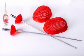 Kord/meč šermířský 2ks 60cm s krytem na obličej 2ks v sáčku