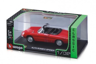 Auto Bburago 1:32 Classic kov/plast mix druhů v plastové krabičce 16,5x7x9cm 12ks v boxu