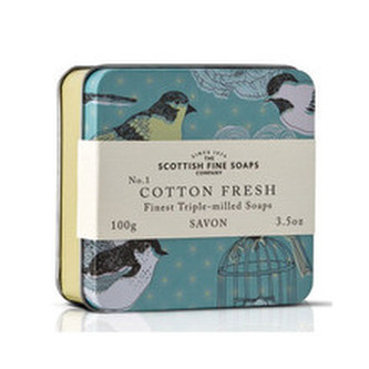 Scottish Fine Soaps Cotton Fresh Soap ( bavlna ) - Tuhé mýdlo v plechu 100. ml pro ženy