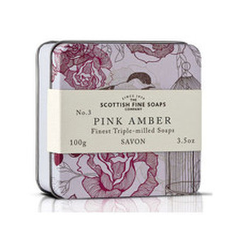 Scottish Fine Soaps Pink Amber Soap ( růžová ambra ) - Tuhé mýdlo v plechu 100. ml pro ženy