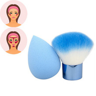 Sefiros Pastell Kabuki Brush & Blender Set - Modrý set pro ženy