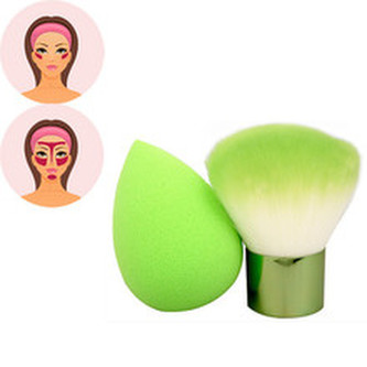 Sefiros Pastell Kabuki Brush & Blender - Zelený set pro ženy