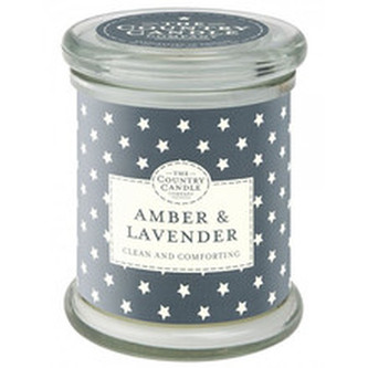 Country Candle Amber & Lavender ( ambra a levandule ) - Vonná svíčka ve skle s víčkem 848. ml unisex