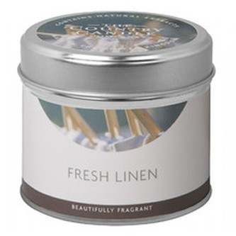 Country Candle Fresh Linen Candle ( čisté prádlo ) - Vonná svíčka v plechu 231. ml pro ženy