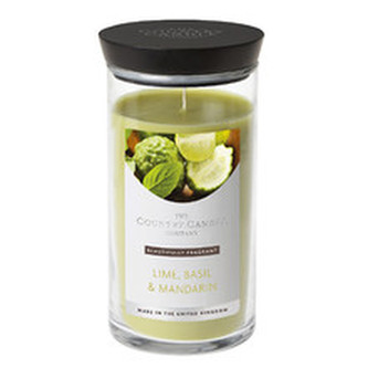 Country Candle Lime, Basil & Mandarin Candle ( limetka, bazalka a mandarinka ) - Vonná svíčka ve skleněné dóze 630. ml pro ženy