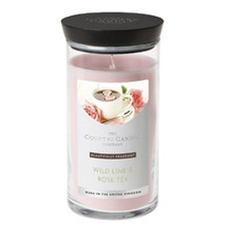 Country Candle Wild Lime & Rose Tea Diffuser ( limetka a čajová růže ) - Vonná svíčka ve skleněné dóze 630. ml pro ženy