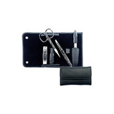 Solingen Manikúry Luxurious Manicure Set Black 4 - Luxusní 4 dílná manikúra v černém koženém pouzdře pro ženy