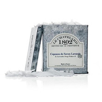 Le Chatelard Lavender Soap Flakes - Strouhané vločky levandulového mýdla v zinkové krabičce 575 ml pro ženy