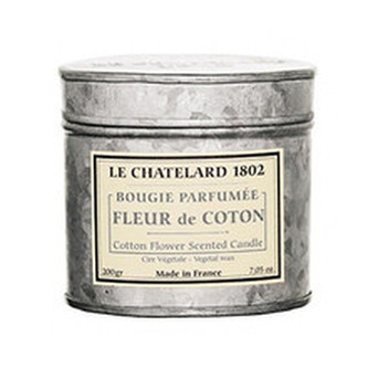 Le Chatelard Scented Candle ( bavlníkový květ ) - Vonná svíčka v zinkové krabičce s víčkem 200. ml pro ženy