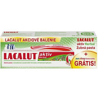 Lacalut Lacalut Aktiv Herbal Toothpaste - Zubní pasta + Duo Clean Zubní kartáček 75 ml unisex