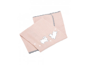 Pletená deka Králíčci růžová