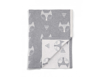 Pletená deka Lišky šedá