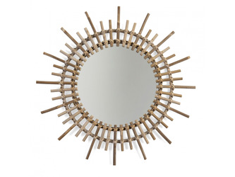 Zrcadlo ratanové kulaté 60 cm