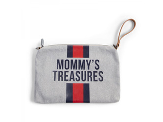 Pouzdro na zip s poutkem Grey Stripes Red/Blue