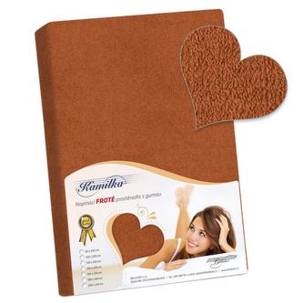 Prostěradlo froté - hnědá - 100x200 cm