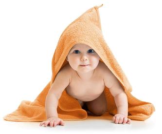 Froté osuška s kapuckou - oranžová - 80x80 cm