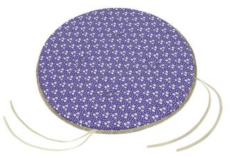 Sedák Adéla kulatý hladký - kytička na fialové - průměr 40 cm