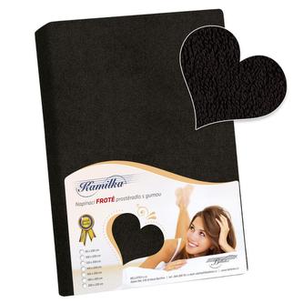 Prostěradlo froté -  černá - 140x200 cm