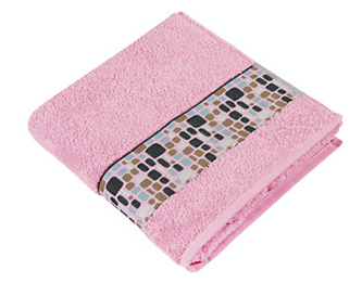 Froté ručník a osuška Kameny - růžová - Osuška 70x140 cm