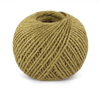 Jutový motouz - okrový - klubko 200g , cca 130 m , průměr 1.75 mm