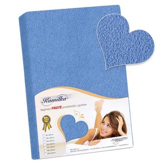 Prostěradlo froté - modrá - 180x200 cm