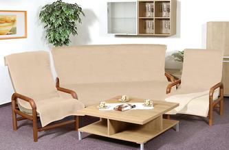 Souprava KIRA  PLUS 3+1+1 - tmavě béžová/světle béžová - 1x 150x200 + 2x 65x150 cm