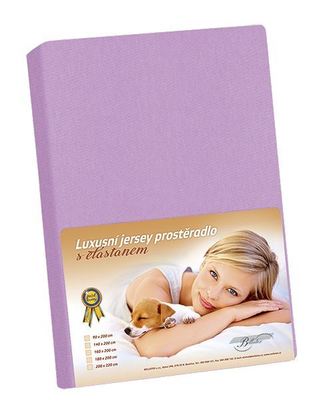 Jersey s elastanem - fialová - 160x200 cm