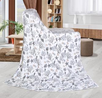 ELLA pléd - hlubina - smetanová, šedá - 130x155 cm