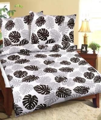 Povlečení bavlněné - lupení hnědošedé - 140x220, 70x90 Povlečení bavlněné - lupení hnědošedé - 140x220, 70x90