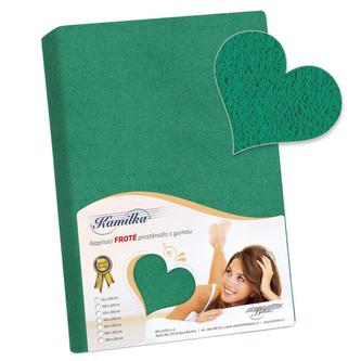 Prostěradlo froté - tm zelená - 90x200 cm