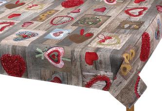Ubrus  VÁNOCE - vánoční srdce - 60x60 cm