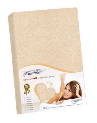 Froté prostěradlo - sv béžová - 180x200x40 cm