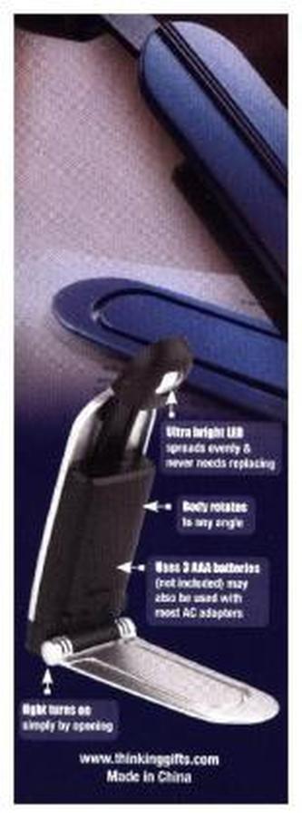 LED Booklight Book Clip/Stand - Silber, Leselicht