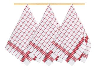 Kuchyňské utěrky - kostka červená - 50x70 cm