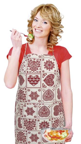 Kuchyňská zástěra IVO - srdce patchwork - zástěra 67x84 cm