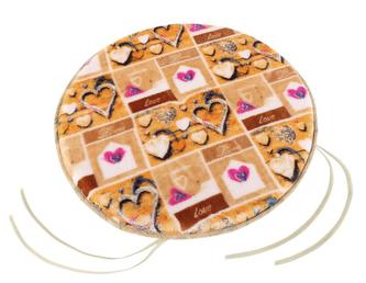 Sedák kulatý hladký - srdíčka hnědá, oranžová - průměr 40 cm, výška puru 2cm