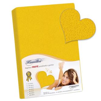 Prostěradlo froté - sytě žlutá - 90x200 cm