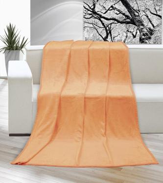 Přikrývka Korall micro jednolůžko - lososová - 150x200 cm