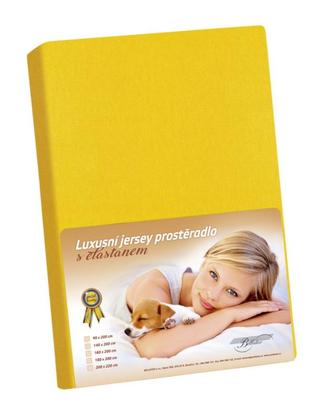 Jersey s elastanem - sytá žlutá - 160x200 cm