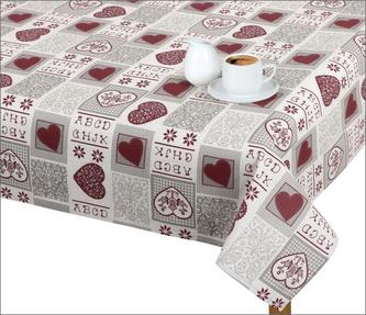 Ubrus Rita - srdce vínové - 70x70 cm