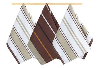 Kuchyňské utěrky - hnědo-béžový proužek - 50x70 cm