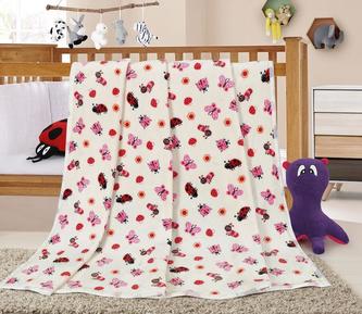 ELLA - berušky -bílá, růžová - 100x155 cm