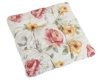 Sedák EMA prošívaný - růže na dřevě - 40x40 cm, prošívaný