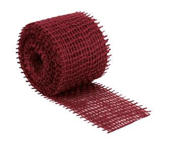 Jutový dekorační pásek - červený - 3m x 4 cm