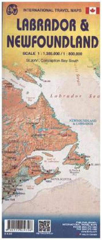 International Travel Map ITM Newfoundland & Labrador