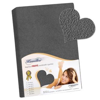 Prostěradlo froté - tmavě šedá - 100x200 cm